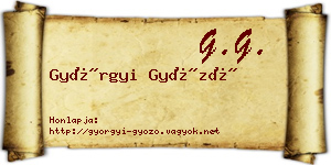 Györgyi Győző névjegykártya